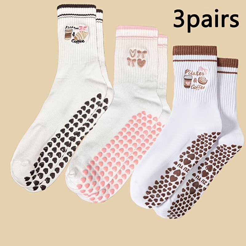 No Show Sock Women - Rutschfeste Socken mit Kaffeeherz, 3er-Packung |