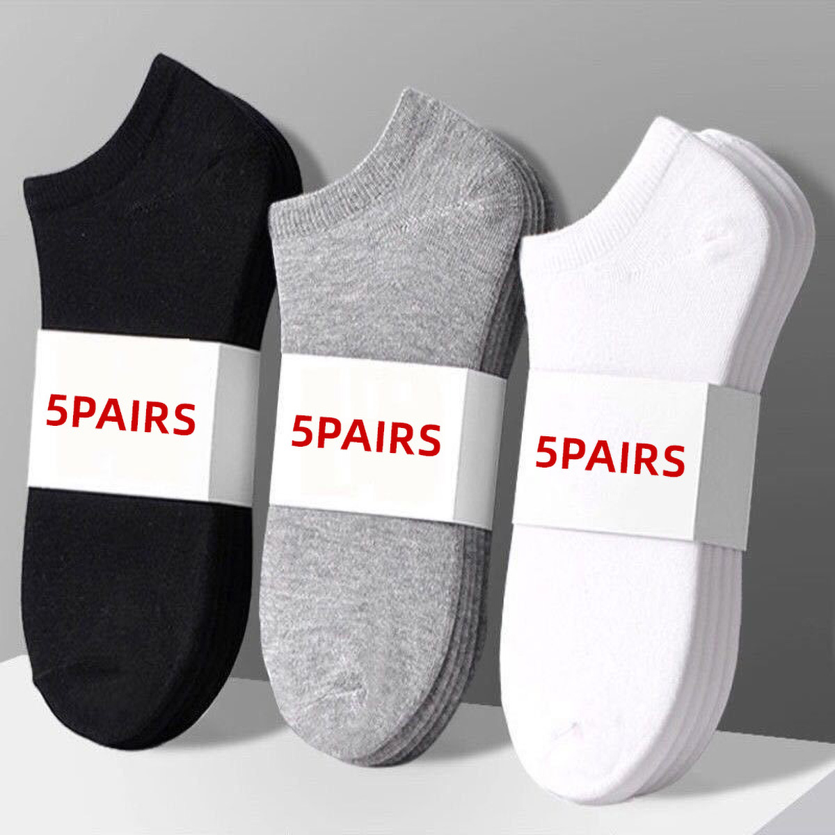No Show Sock Women - 5 Paar lässige, einfarbige Unisex-Bootssocken, dünn,