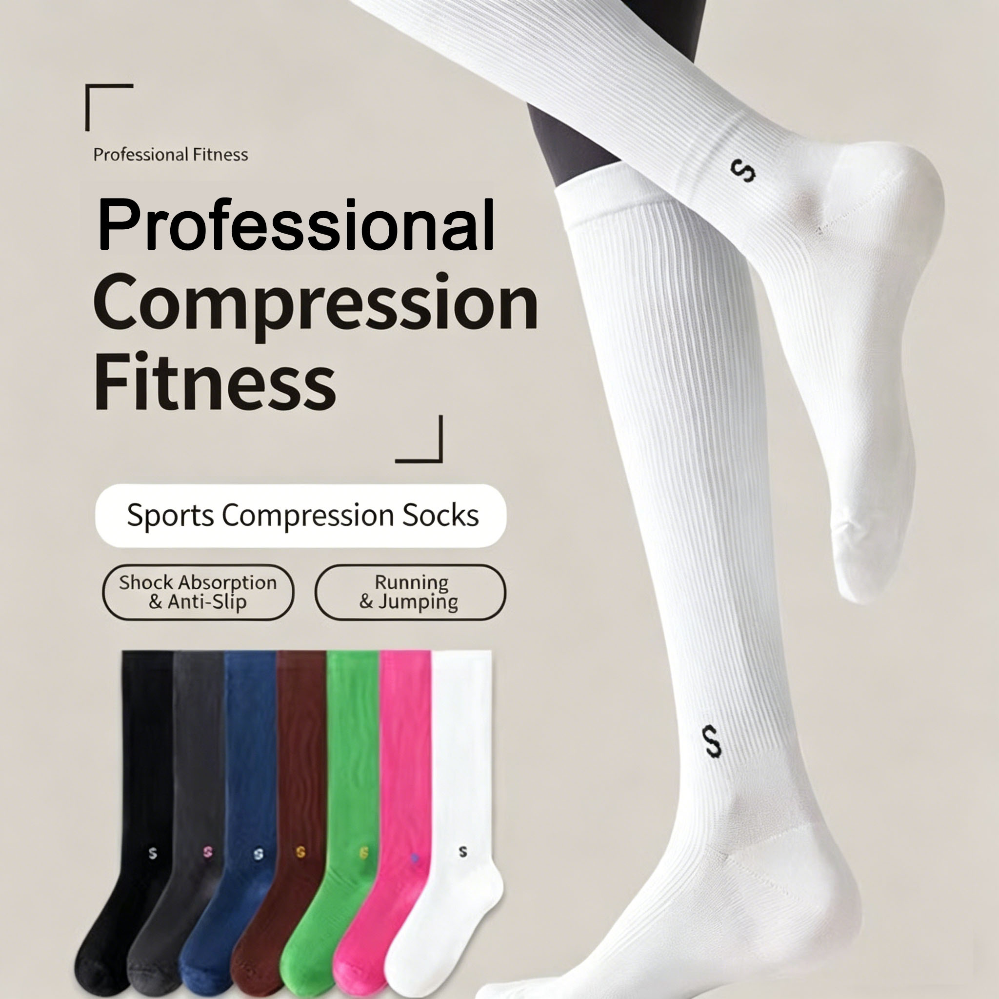 Compression Sleeve Calf - Professionelle Sport-Kompressions-Wadensocken für Damen, Atmungsaktive Drucksocken