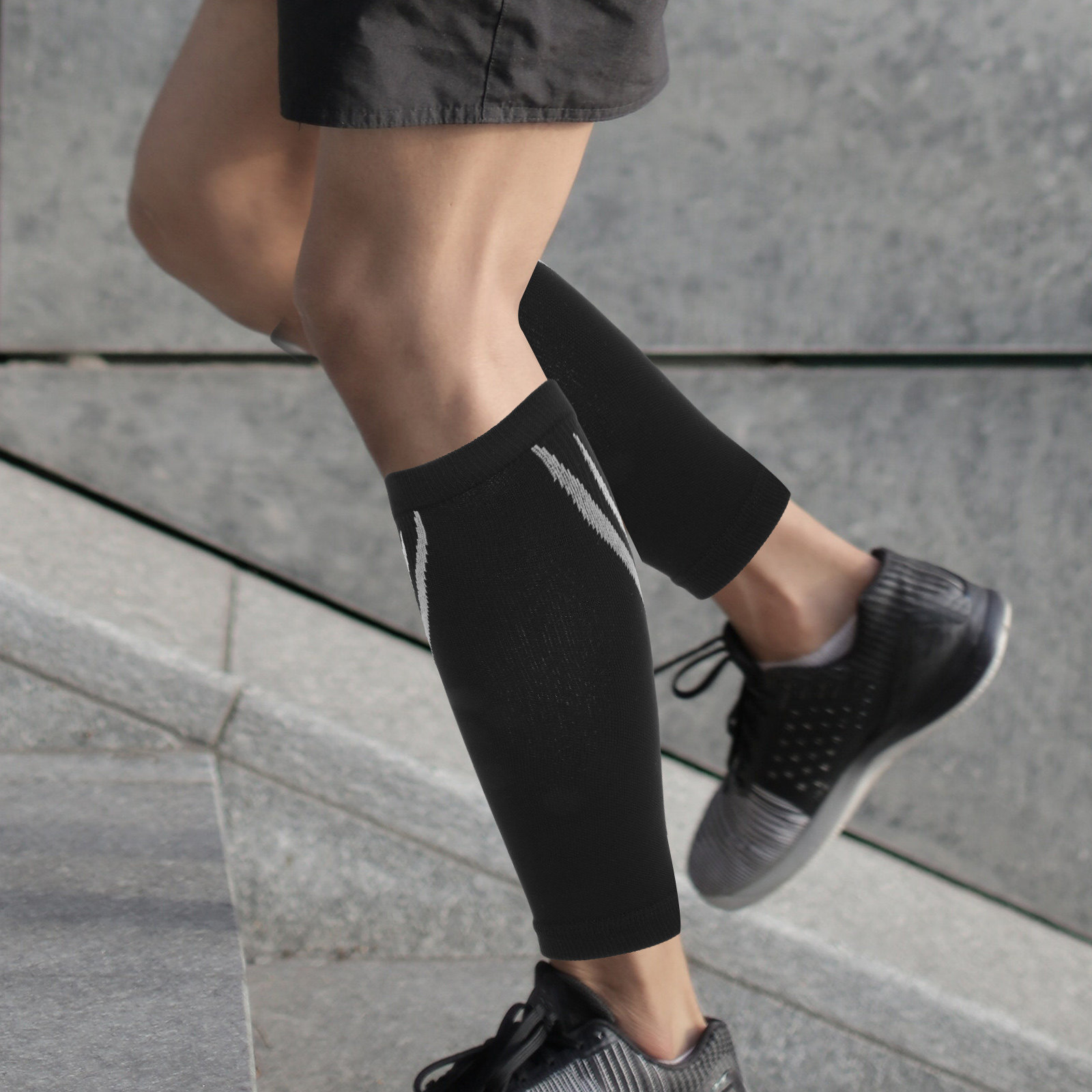 Compression Sleeve Calf - 1 Paar Waden-Kompressionsmanschetten, atmungsaktive, elastische Sportsocken