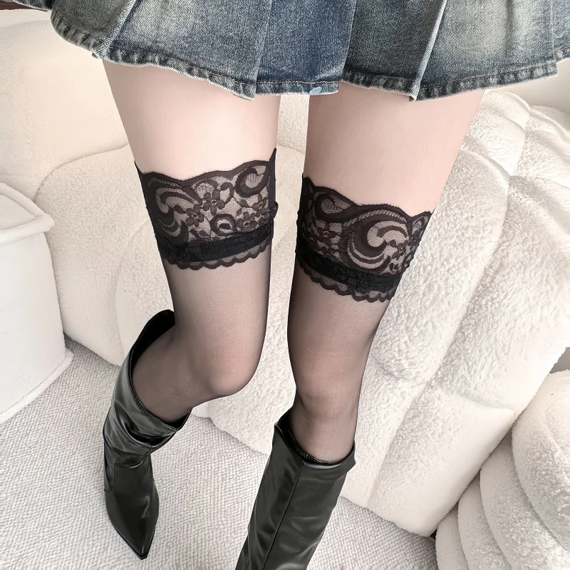 Tights Pantyhose Sheer - Spitze Strümpfe Frauen Gürtel Floral Elastische