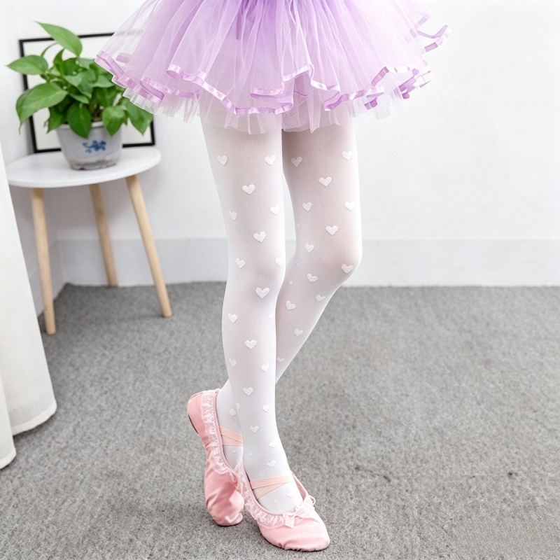 Tights Pantyhose Sheer - Ballett 10D Herz-Schleifen-Dekor Sommer Ballettstrumpfhose Transparente
