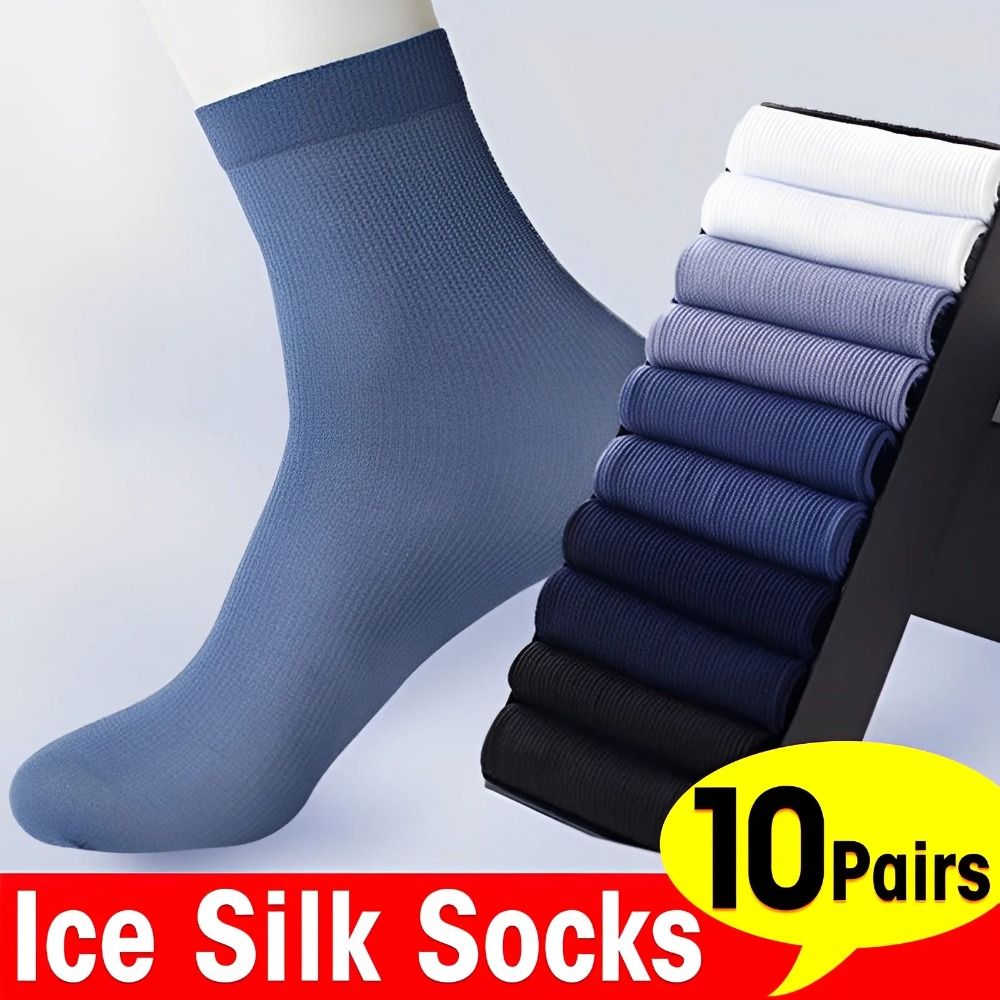 Silk Sock Bamboo - 10 Paar modische, atmungsaktive Herren-Socken aus