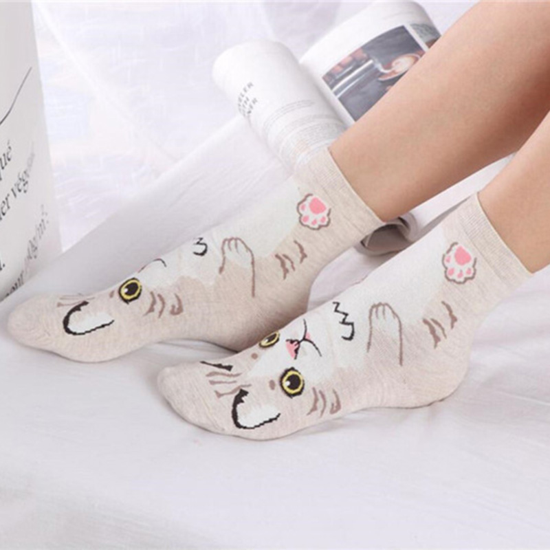 Cotton Crew Sock Pack - 5 Paar/Packung Lustige Cartoon-Hunde Neuartige Welpen-Crew-Socken