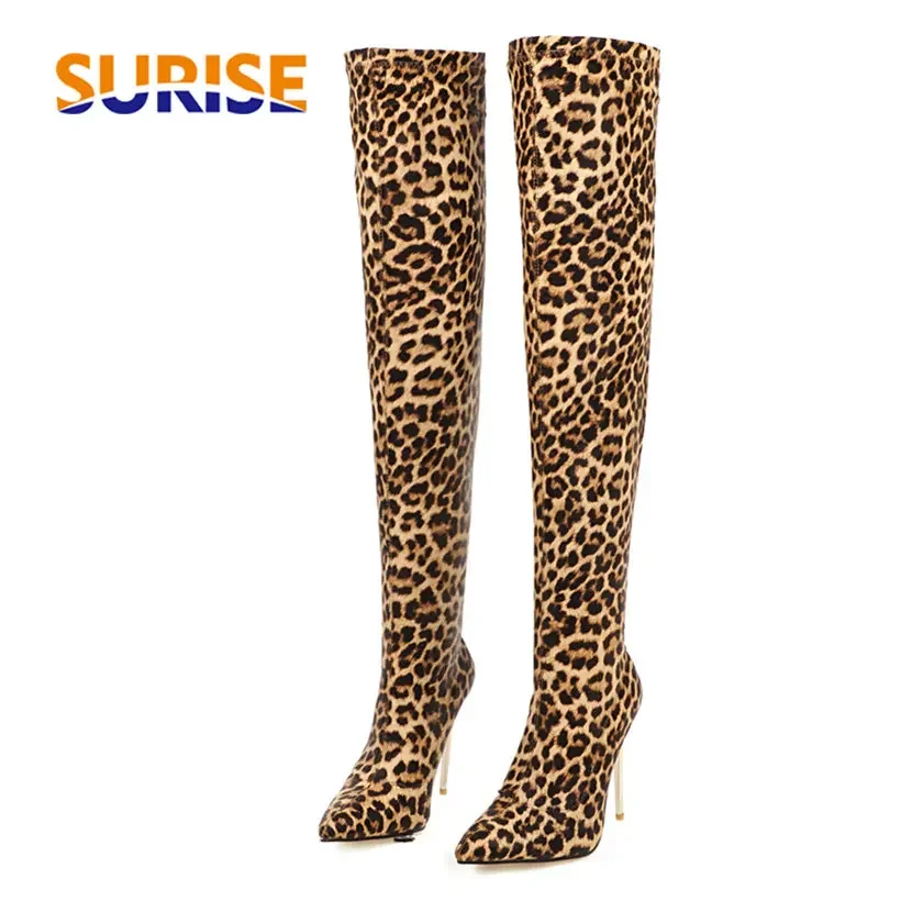 Plus Größe Stretch Leopard Übe – Knee High Sock Women Bewertung und Preis