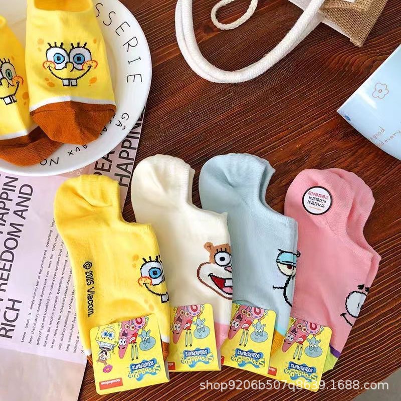 4 Stück Niedliche SpongeBob Sc – Invisibility Sock Loafer Bewertung und Preis