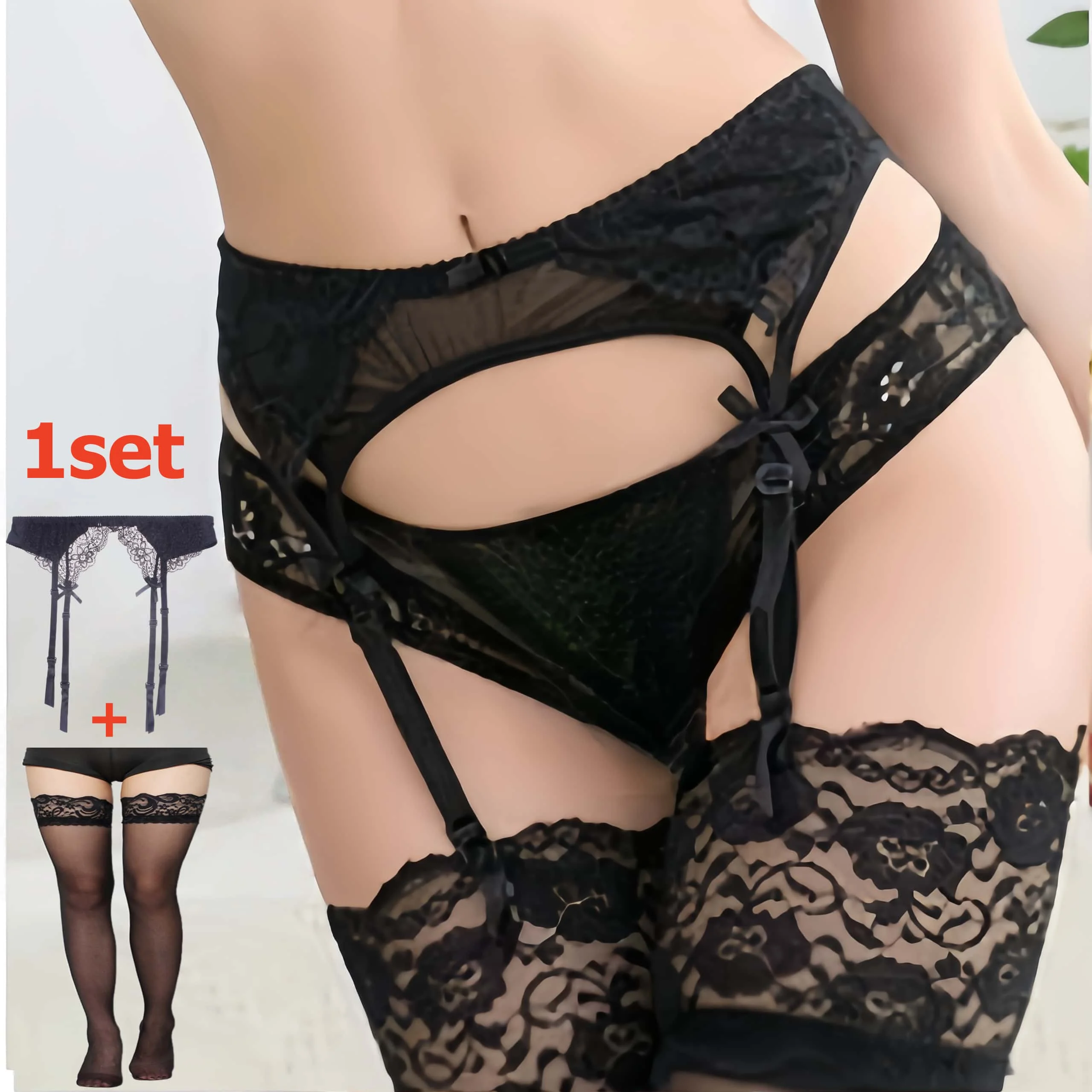 2-teiliges Damen-Set mit Spitz – Tights Pantyhose Sheer Bewertung und Preis