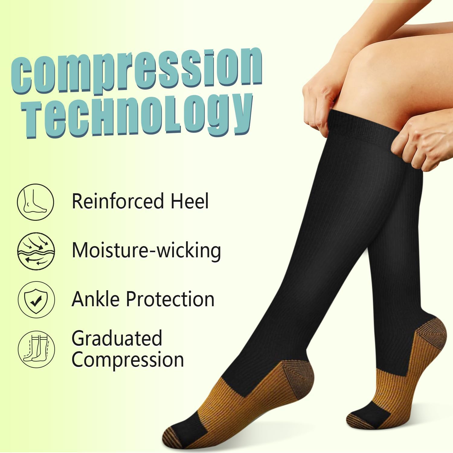 6 Paar einfarbige Kupfer-Kompr – Compression Sock Medical Bewertung und Preis